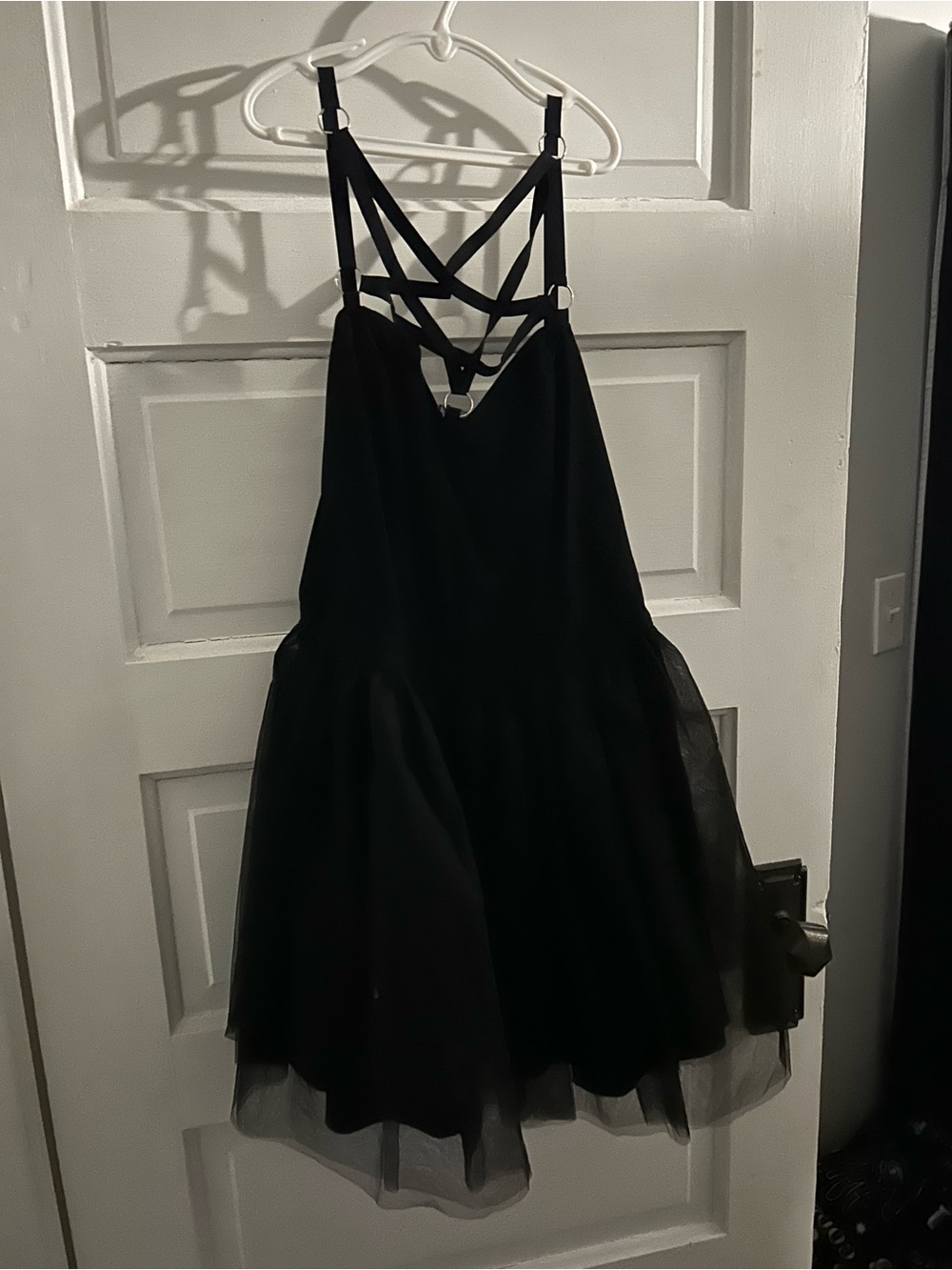 Dolls Kill Black Strappy Tulle Mini Dress